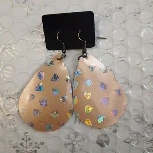 Gold and silver diamond designed earrings
